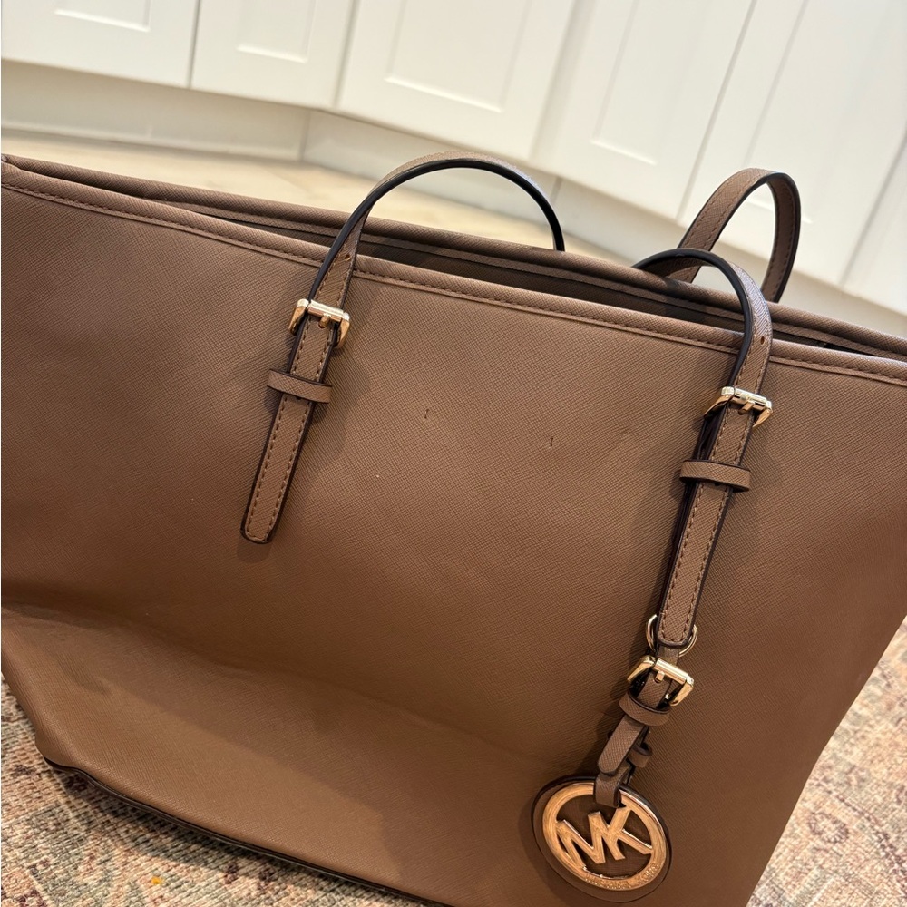 Michael Kors Tan Tote Bag with Gold Accents